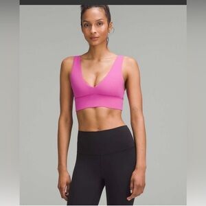 NWT. Lululemon Align V-Neck Bra A/B. Size: 8. Color: Pow Pink Tone.